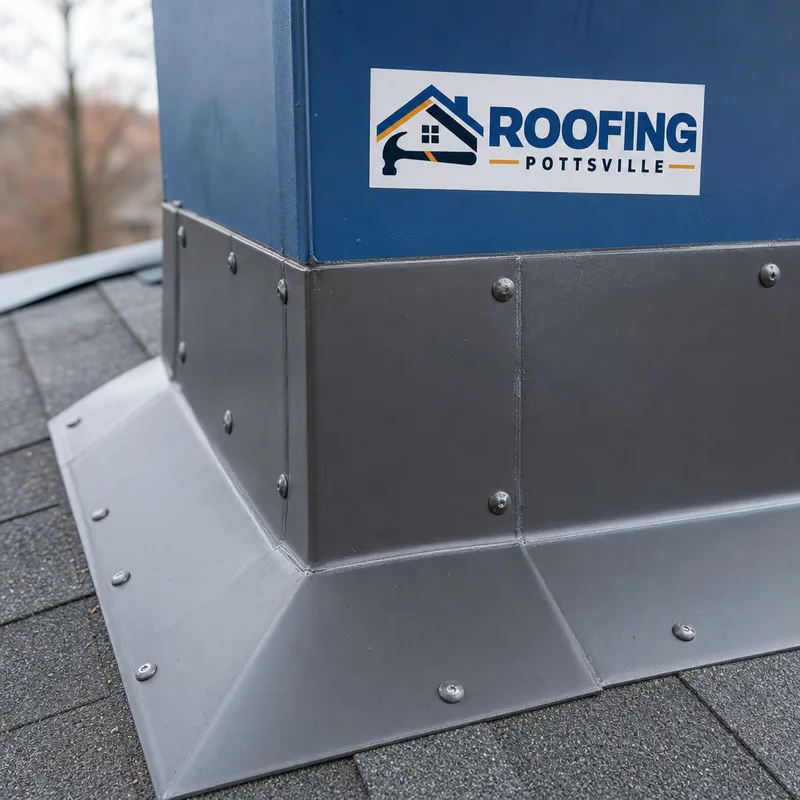 Close-up of neatly installed flashing and sealant at an exterior penetration with correct overlaps