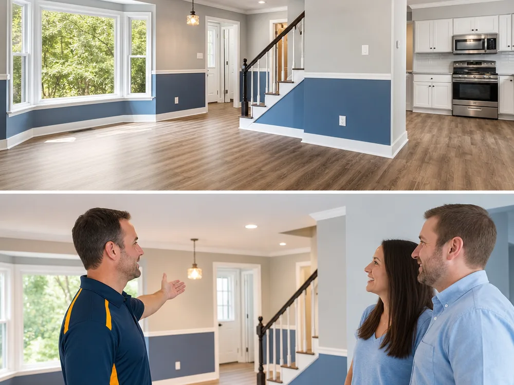 Finished renovated room with crisp trim, consistent flooring transitions, and clean paint edges